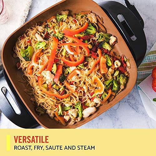BELLA Electric Ceramic Titanium Skillet, Roast, Fry and Steam, Healthy-Eco Non-stick Coating, Convenient Easy Clean Up - JOY2ESpree