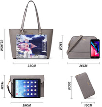 
                        
                          Load image into Gallery viewer, Women Fashion Handbags Wallet Tote Bag Shoulder Bag Top Handle Satchel Purse Set 4pcs
                        
                      