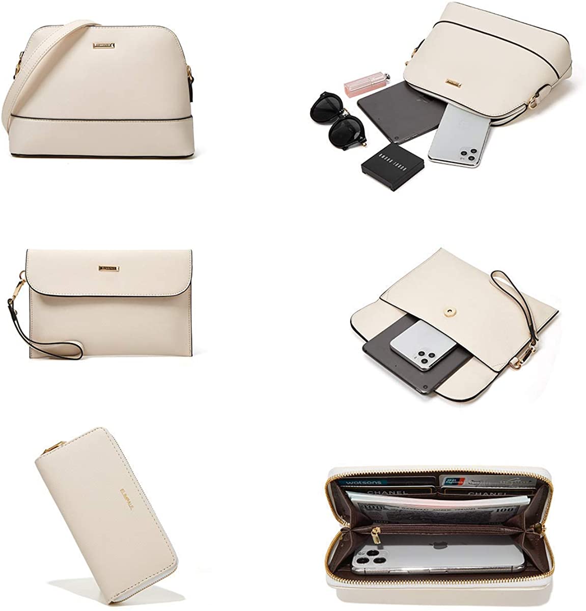Women Fashion Handbags Wallet Tote Bag Shoulder Bag Top Handle Satchel Purse Set 4pcs