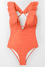 
                        
                          Cargar imagen en el visor de la galería, CUPSHE Women's One Piece Swimsuit Ruffle Deep V Neck Strappy Swimwear Bathing Suits
                        
                      