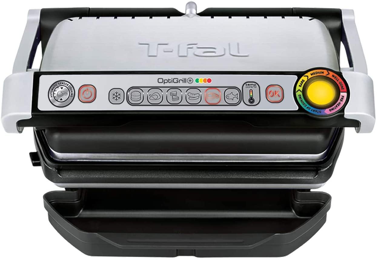 T-fal GC722D53 1800W OptiGrill XL Stainless Steel Large Indoor Electric Grill with Removable and Dishwasher Safe Plates, Silver - JOY2ESpree