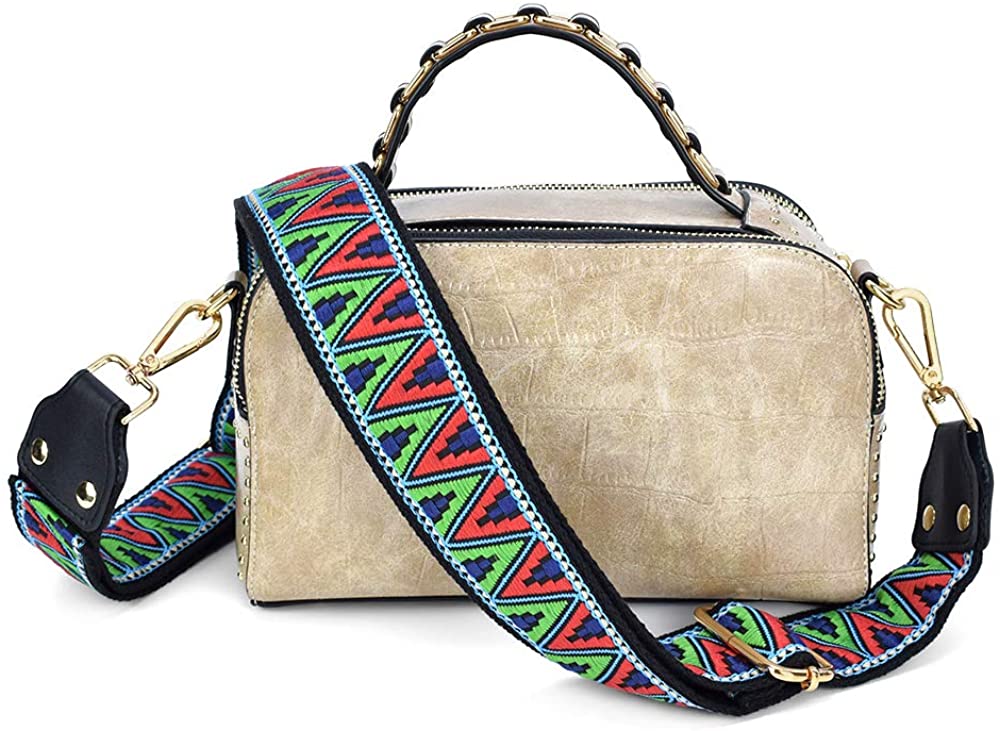 Bag/Purse Strap Replacement Crossbody Shoulder For Women Adjustable Jacquard Woven Cotton Guitar Strap Banjo Strap Style