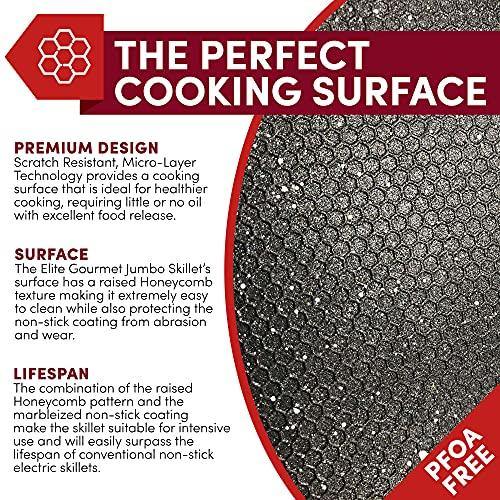 Elite Gourmet EG-6203 PFOA-Free 16"x 3"x3.2" Scratch Resistant - JOY2ESpree