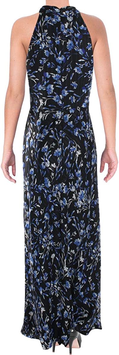 LAUREN RALPH LAUREN Womens Marylynn Metallic Floral Print Evening Dress