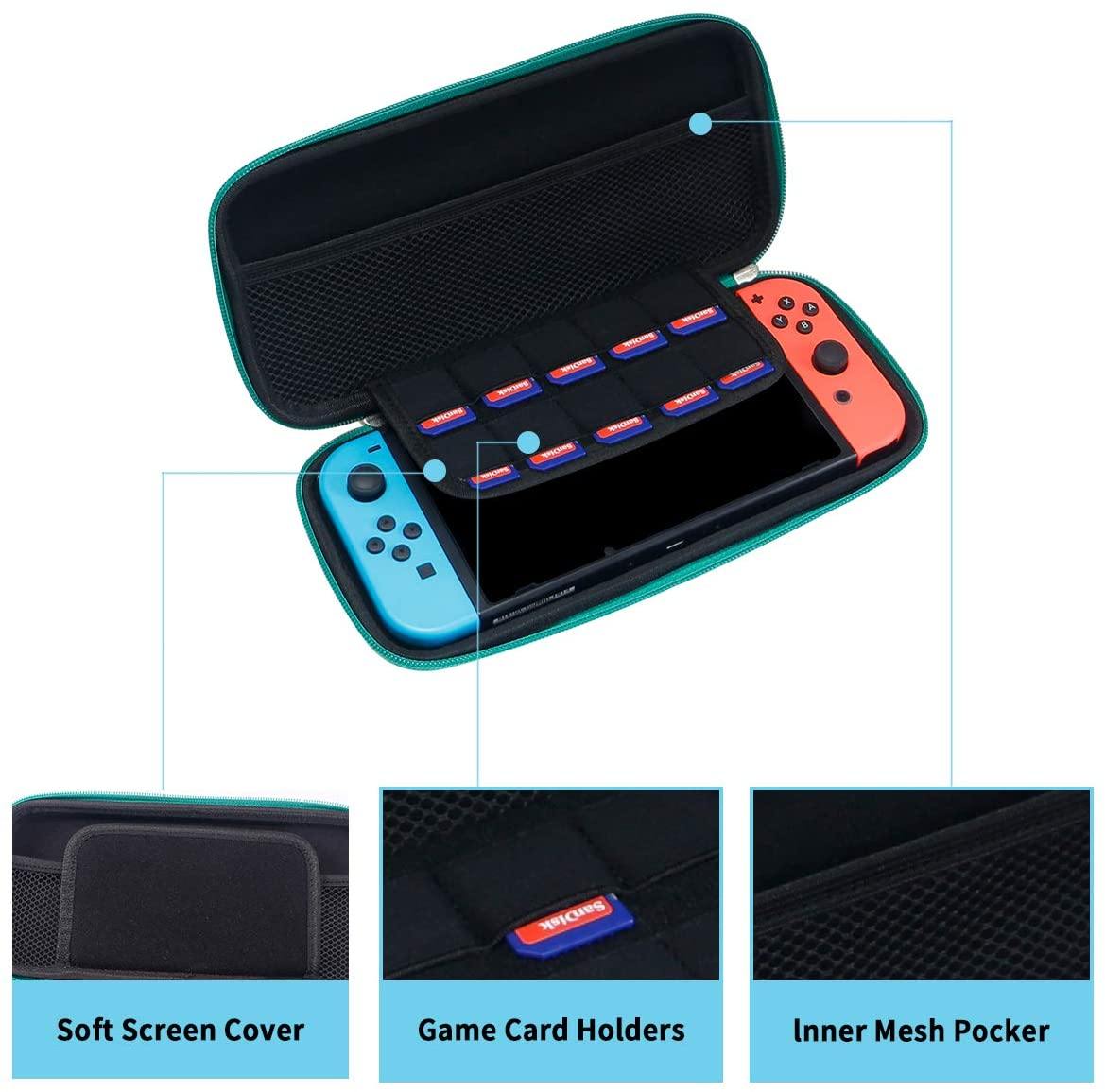 Carrying Case for Nintendo Switch,Travel Carry Cover Hard Shell Storage for Leaf Crossing NS Console and Accessories - JOY2ESpree