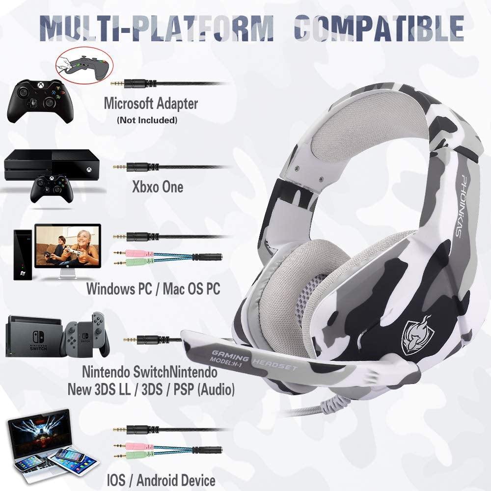PS4 Gaming Headset with 7.1 Surround Sound, Xbox One Headset with Noise Canceling Mic & LED Light - JOY2ESpree
