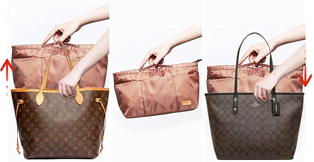 iN. Purse Organizer Insert with zipper Nylon fabric for women Handbags & Totebag