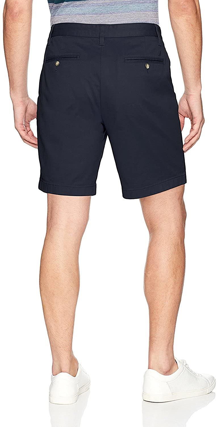 Nautica Men's Classic Fit Flat Front Stretch Solid Chino Deck Short - JOY2ESpree