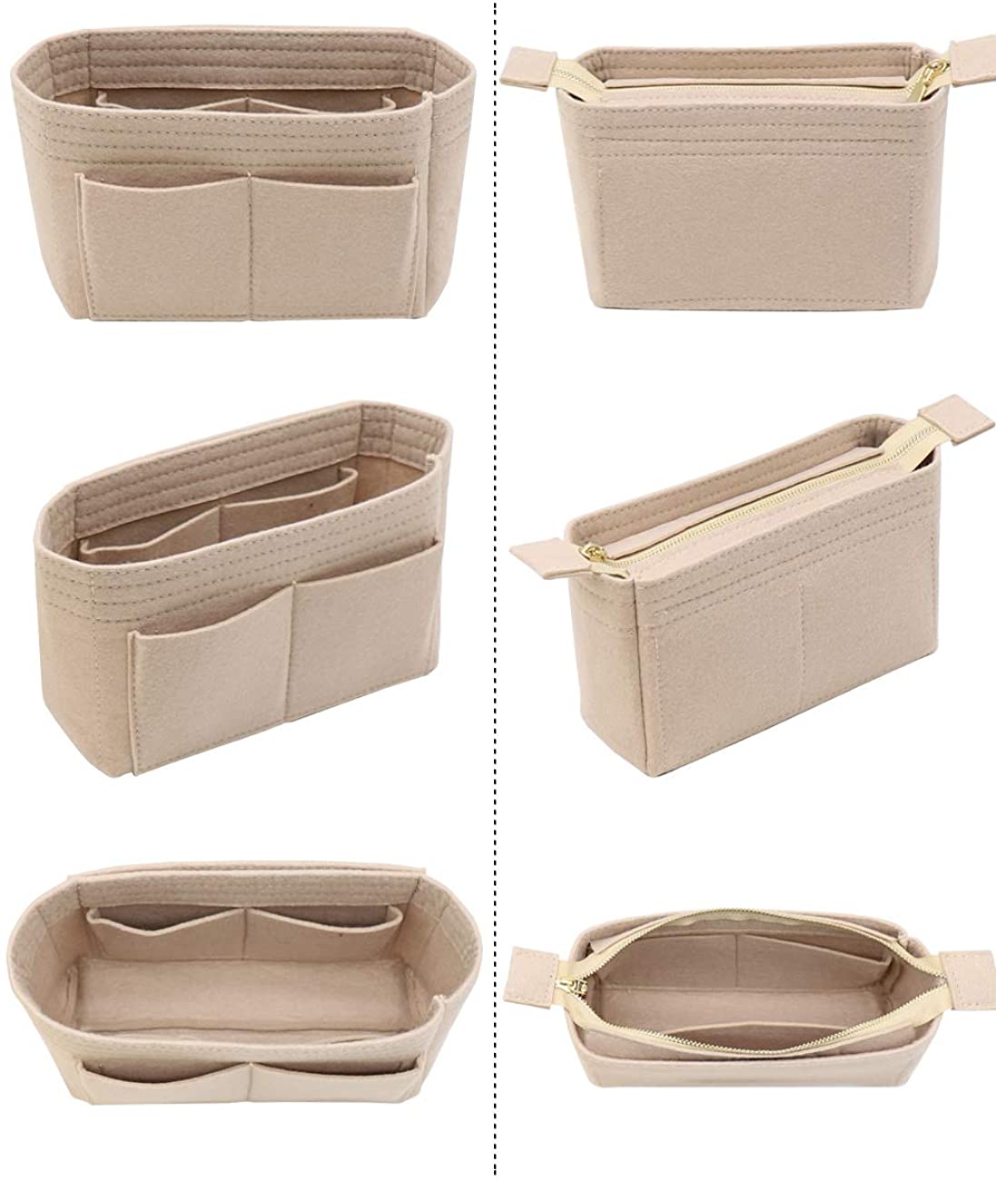LEXSION Organizer,Bag Organizer,Insert purse organizer with 2 packs in one set fit LV NeoNoe Noé Series perfectly