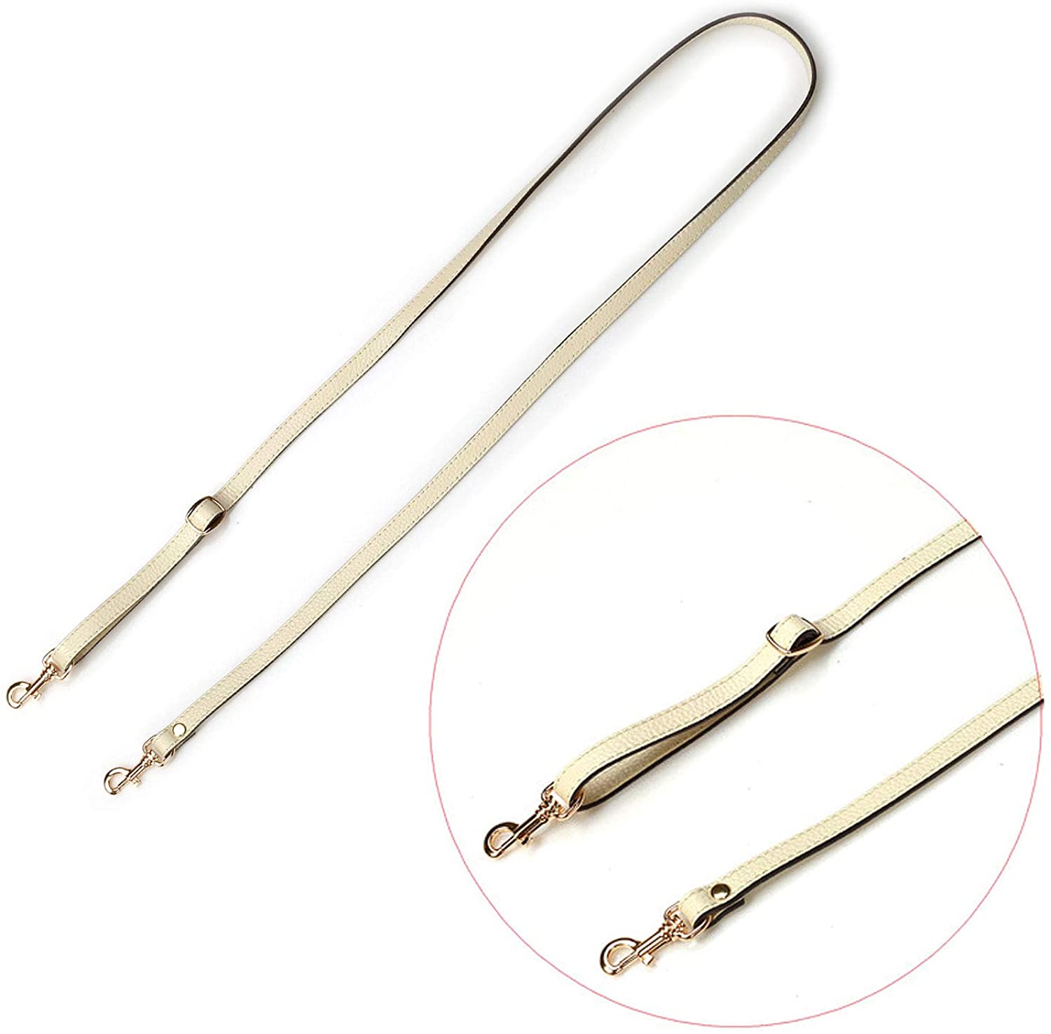 VanEnjoy Adjustable Genuine Leather Crossbody Straps Replacement - Width 1/2“, Length 25”-51”