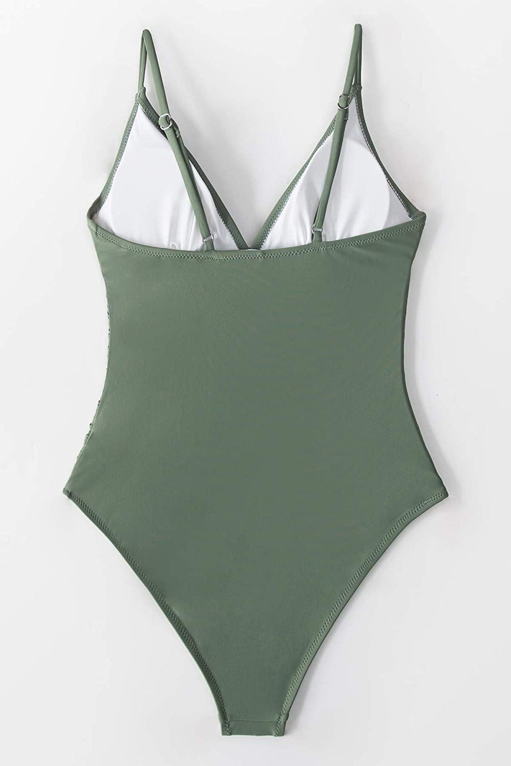 CUPSHE Women's One Piece Swimsuit Tummy Control V Neck Two Piece Bathing Suits - JOY2ESpree