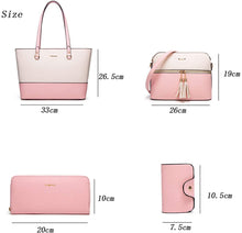 
                        
                          Load image into Gallery viewer, Women Fashion Handbags Wallet Tote Bag Shoulder Bag Top Handle Satchel Purse Set 4pcs
                        
                      