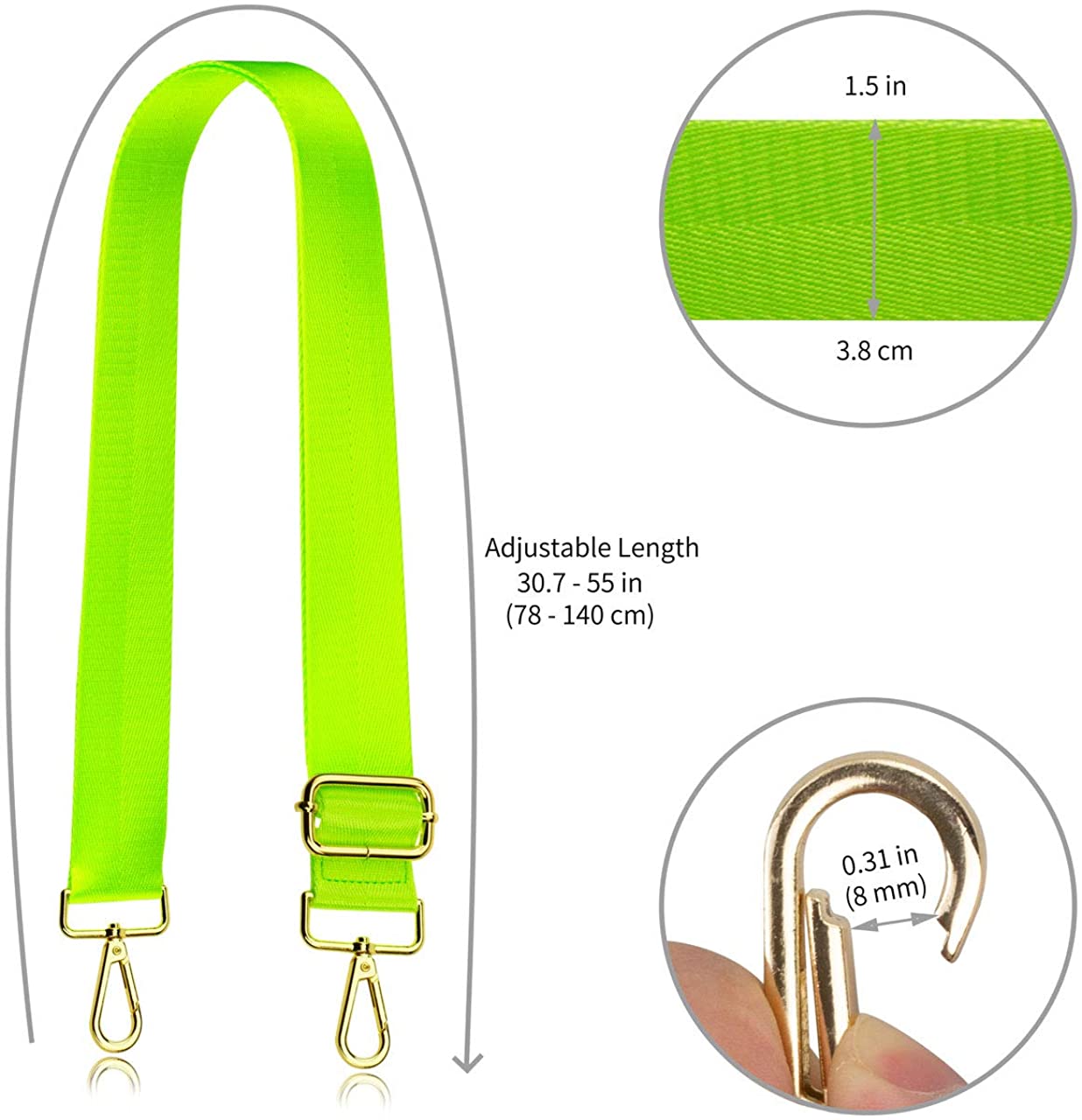 Allzedream Wide Purse Strap Replacement Crossbody Shoulder Bag Adjustable