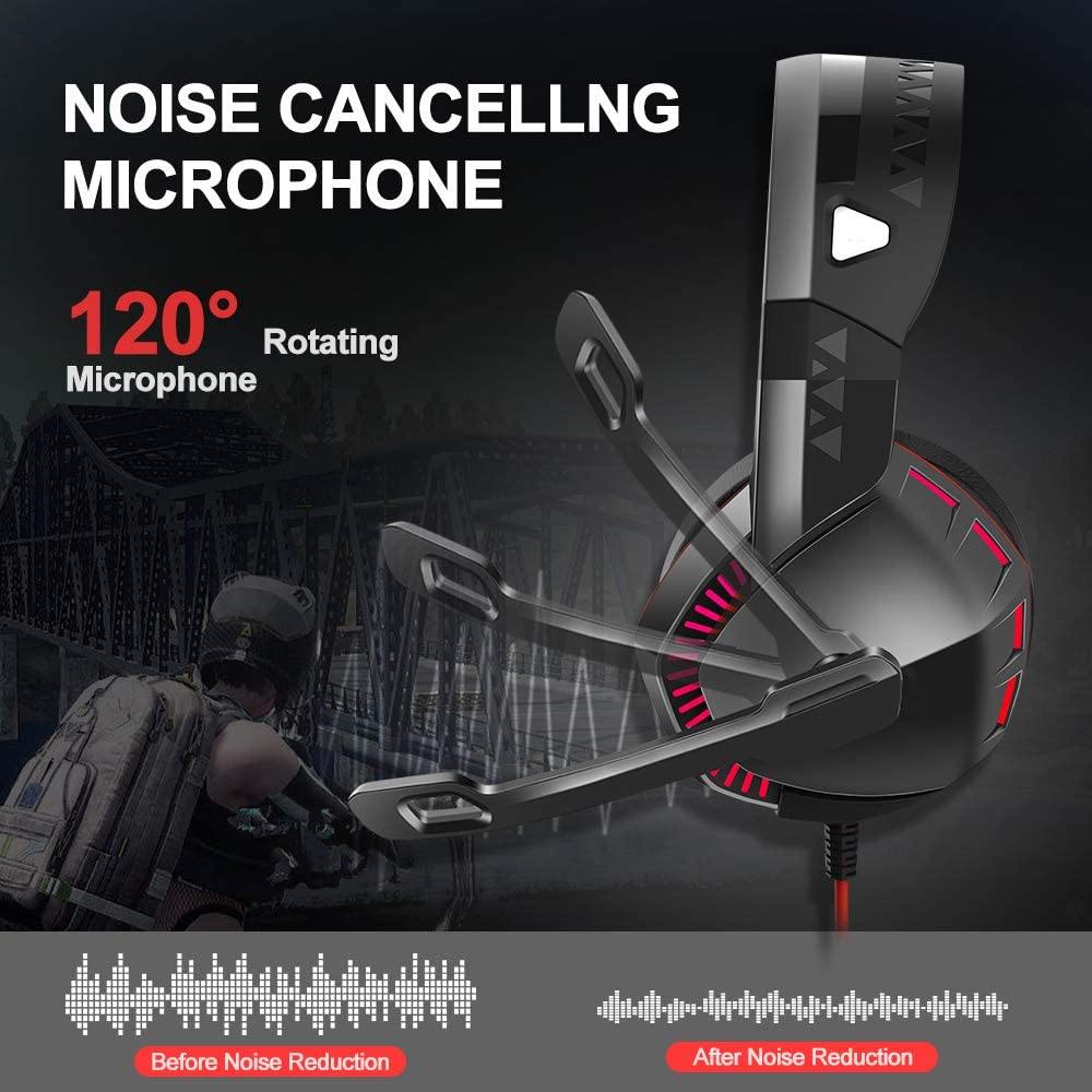 PS4 Gaming Headset with 7.1 Surround Sound, Xbox One Headset with Noise Canceling Mic & LED Light - JOY2ESpree