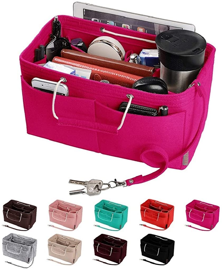 Purse Organizer, Multi-Pocket Felt Handbag Organizer, Purse Organizer Insert with Handles, Medium, Large, X-Large