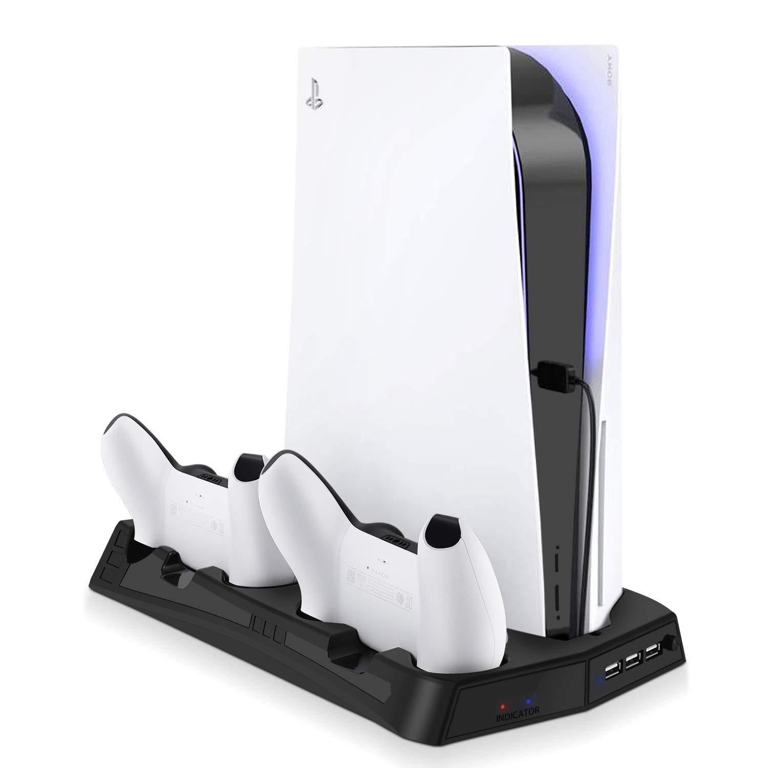 TNP Vertical Console Stand for Sony Playstation 5 PS5 Digital Edition/Ultra HD System with Cooling Fan - JOY2ESpree