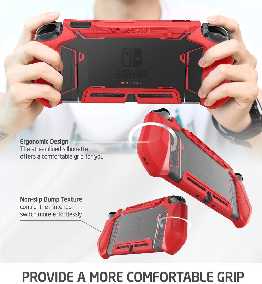 Mumba Dockable Case Compatible for Nintendo Switch, [Blade Series] TPU Grip Protective Cover Case with Ergonomic Design and Comfort Grip (Clear) - JOY2ESpree