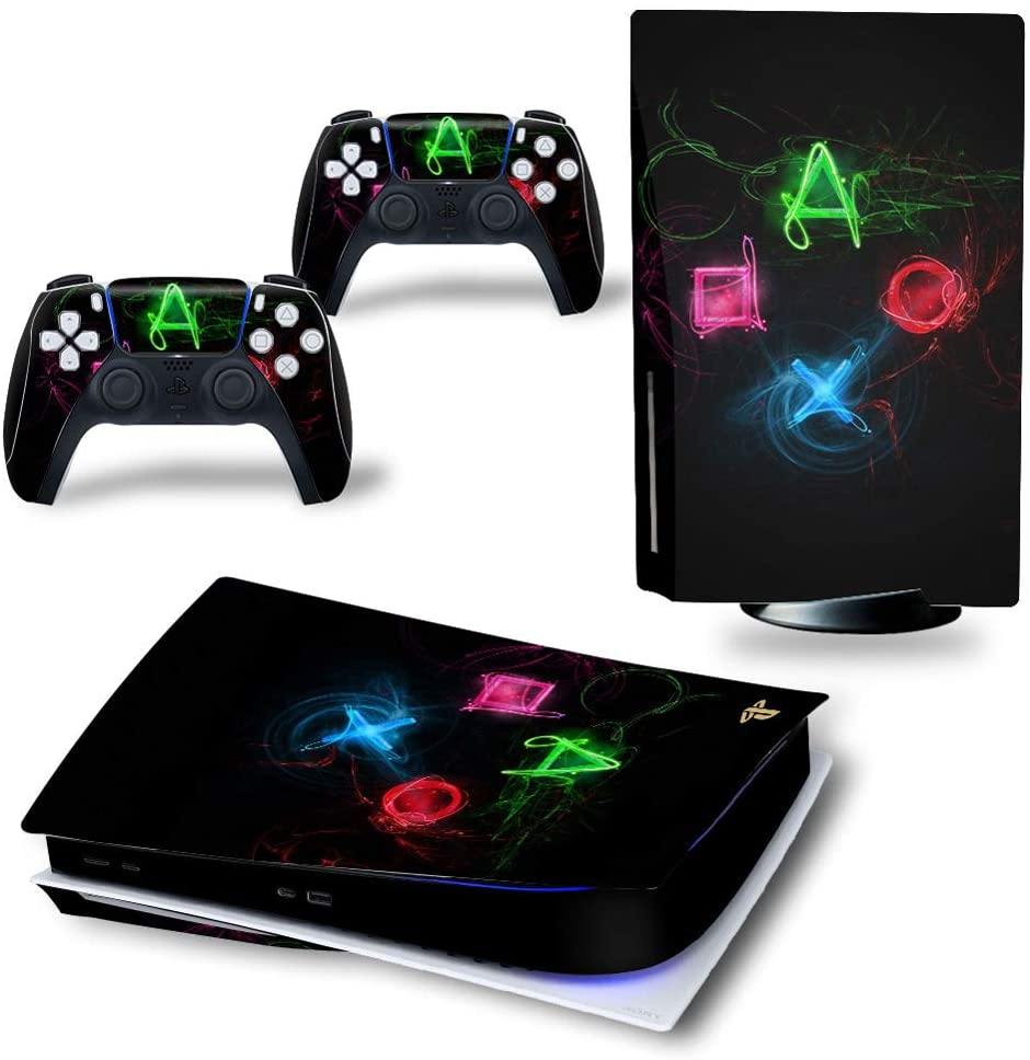 Decals Cover Whole Body Skin Protector for PS5 Playstation 5 Console Wrap Sticker Skin with 2 Wireless DualSense Controller Decal - JOY2ESpree