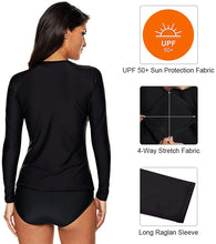 
                        
                          將圖片載入圖庫檢視器 CharmLeaks Women's Long Sleeve Rashguard UPF 50 Sun Protection Swimsuit Top Striped Swim Shirts
                        
                      
