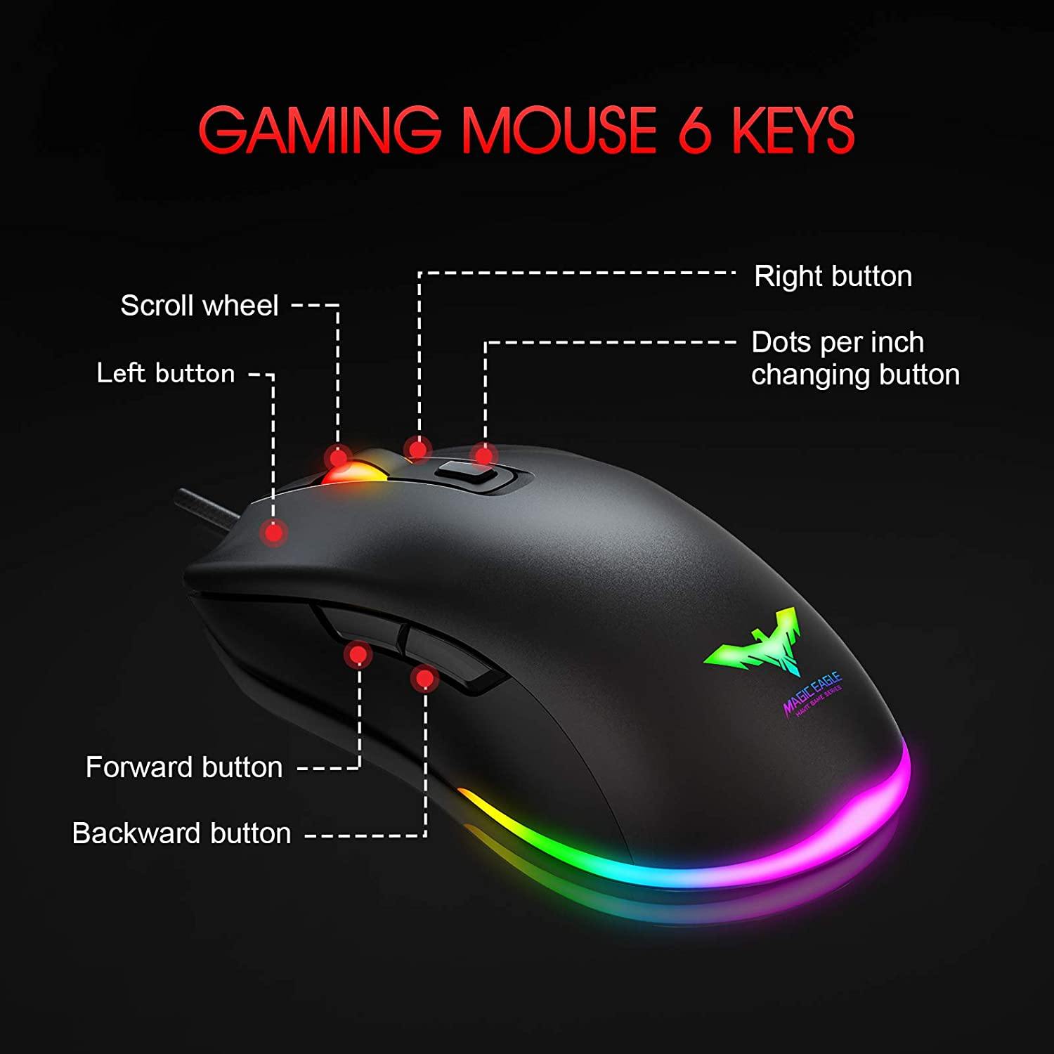 havit Wired Gaming Keyboard Mouse Combo LED Rainbow Backlit Gaming Keyboard - JOY2ESpree