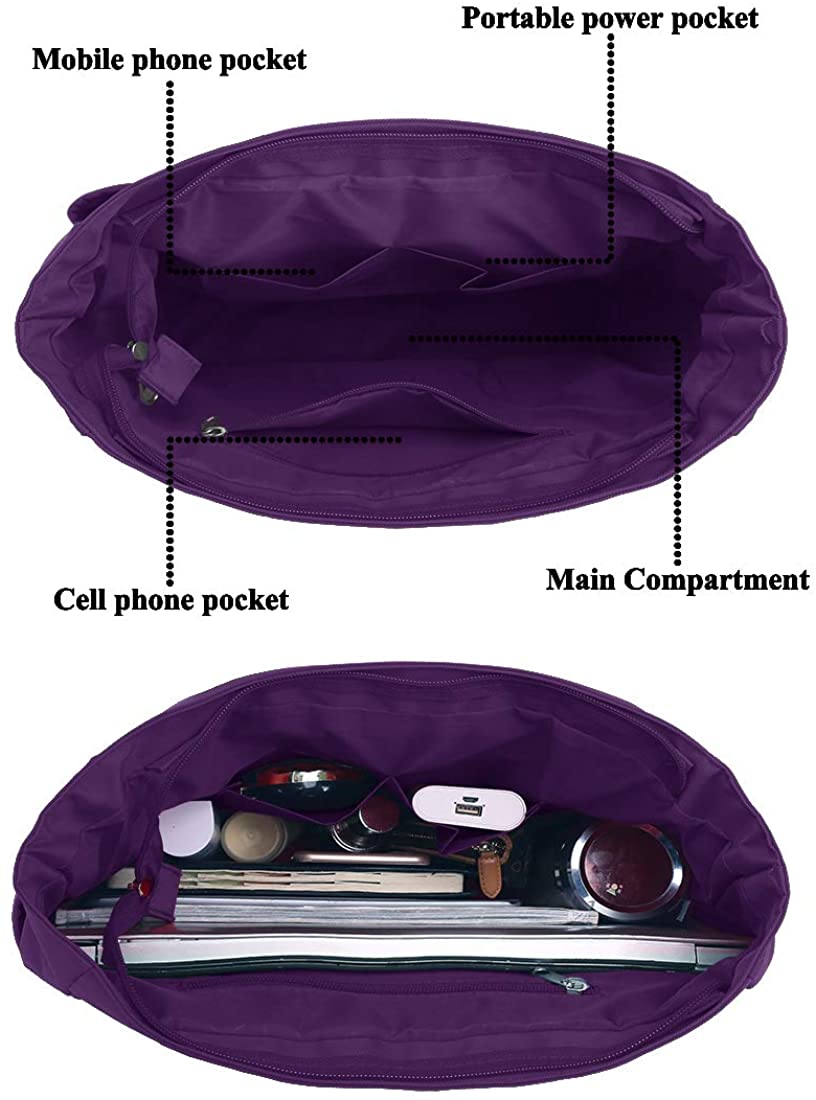 Canvas Tote Bag Waterproof Nylon Multi Pocket Shoulder Bags Laptop Work Bag Teacher Purse and Handbags for Women & Men