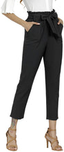 
                        
                          Load image into Gallery viewer, Freeprance Women's Pants Casual Trouser Paper Bag Pants Elastic Waist Slim Pockets
                        
                      