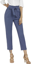 
                        
                          Load image into Gallery viewer, Freeprance Women's Pants Casual Trouser Paper Bag Pants Elastic Waist Slim Pockets
                        
                      
