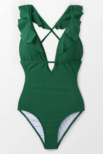 
                        
                          Cargar imagen en el visor de la galería, CUPSHE Women's One Piece Swimsuit Ruffle Deep V Neck Strappy Swimwear Bathing Suits
                        
                      