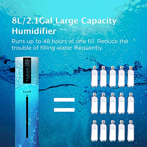 LACIDOLL 8L Humidifiers for Home& Large Room Top Fill Cool Mist for Bedroom&Whole House - JOY2ESpree