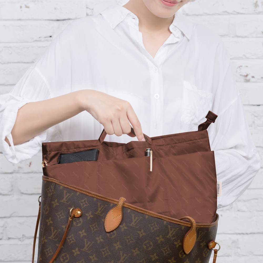iN. Purse Organizer Insert with zipper Nylon fabric for women Handbags & Totebag
