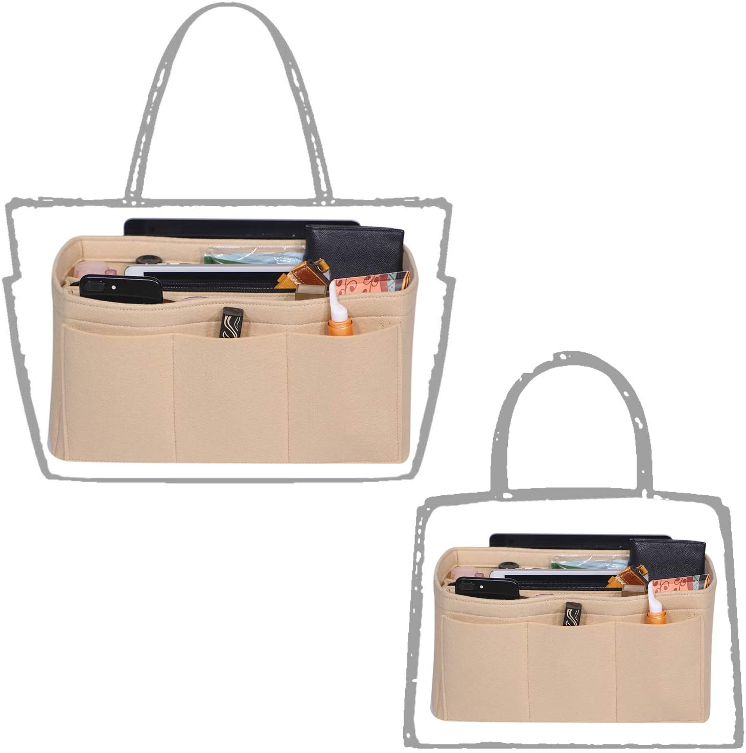 Felt Insert Bag Purse Organizer, Felt Bag Organizer,women purse handbag bag,Handbag Tote Bag in for Speedy Neverfull Longchamp Medium