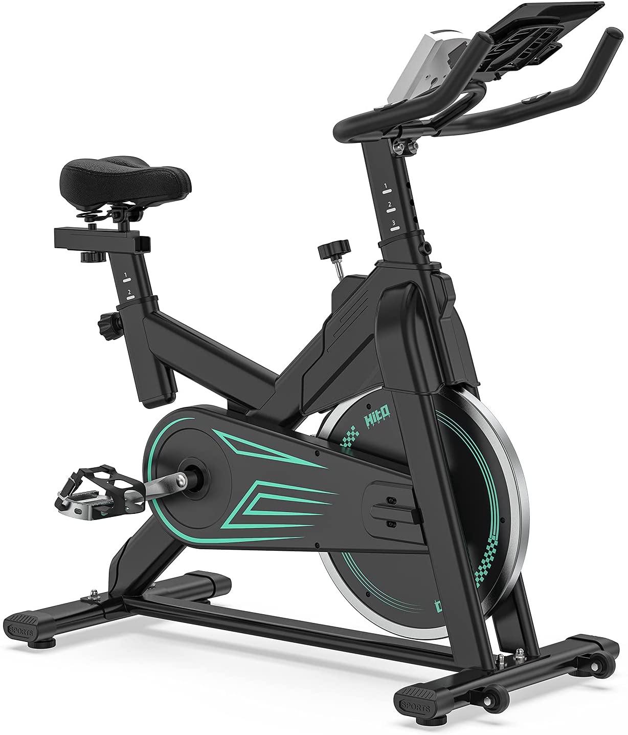 Indoor Cycling Bike Stationary - Exercise Bike for Home Cardio Workout with Comfortable Seat Cushion & Silent Belt Drive & Pad Holder - JOY2ESpree