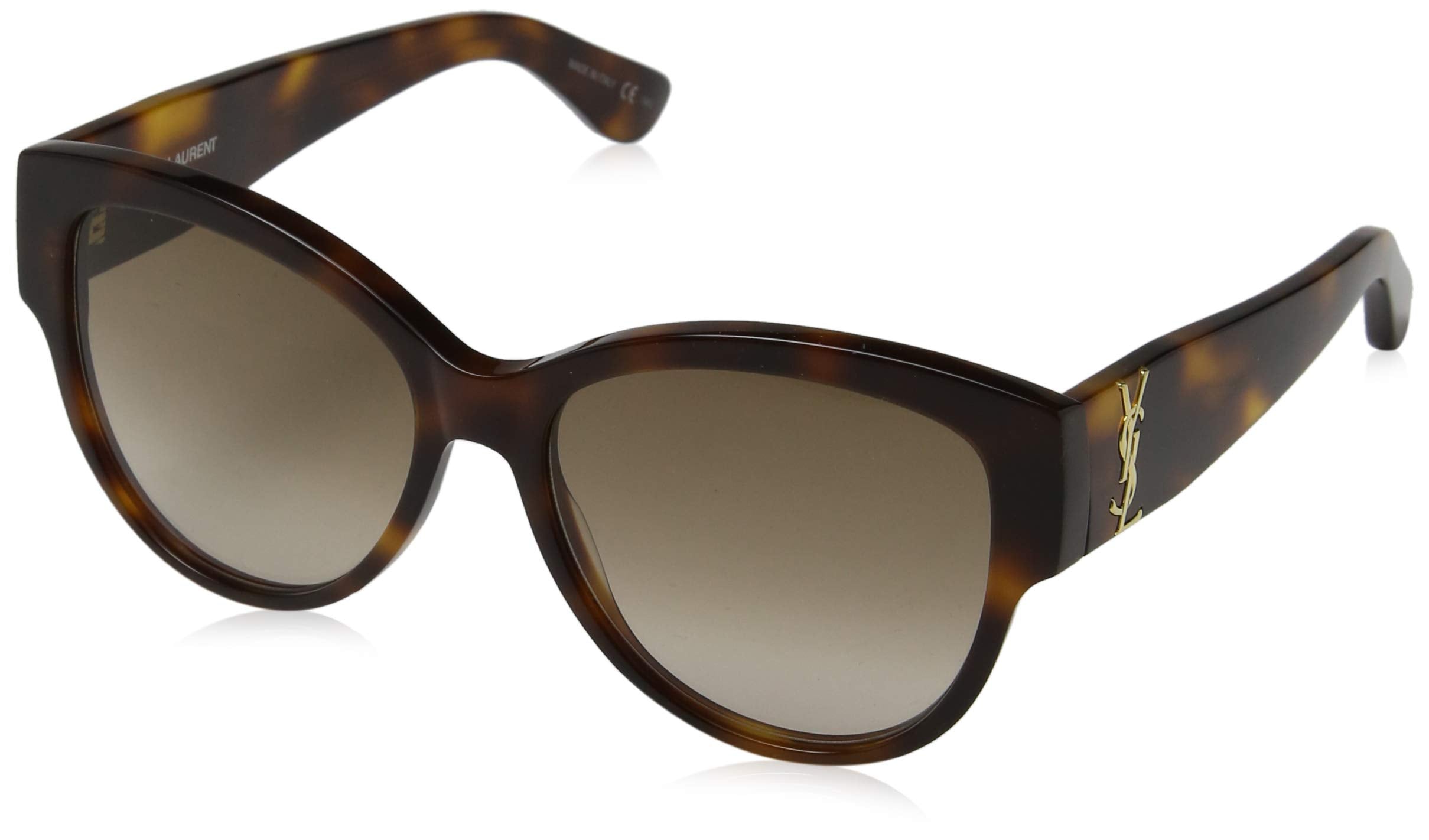 Saint Laurent SLM3 005 Shiny Medium Havana SLM3 Cats Eyes Sunglasses Lens Categ