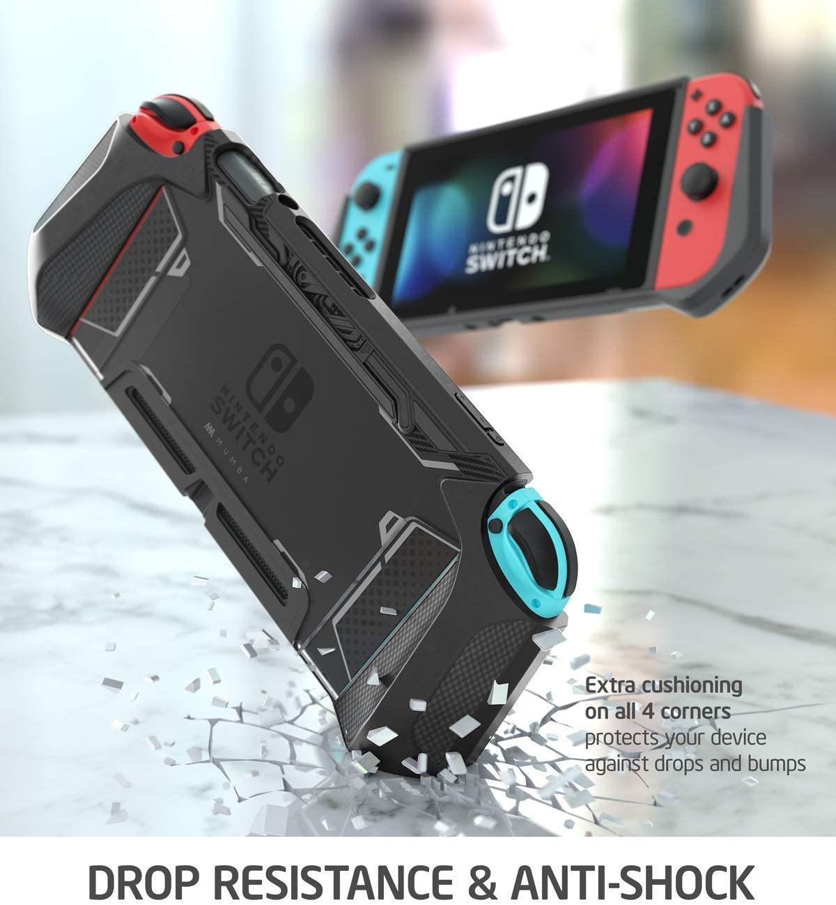 Mumba Dockable Case Compatible for Nintendo Switch, [Blade Series] TPU Grip Protective Cover Case with Ergonomic Design and Comfort Grip (Clear) - JOY2ESpree
