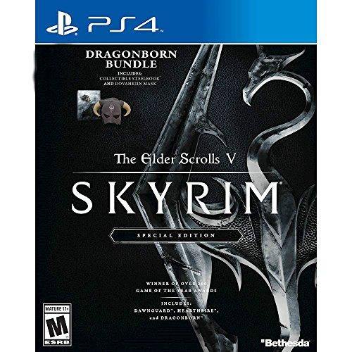 The Elder Scrolls V: Skyrim Special Edition Dragonborn Bundle (PS4) Includes Dovahkiin Mask - JOY2ESpree