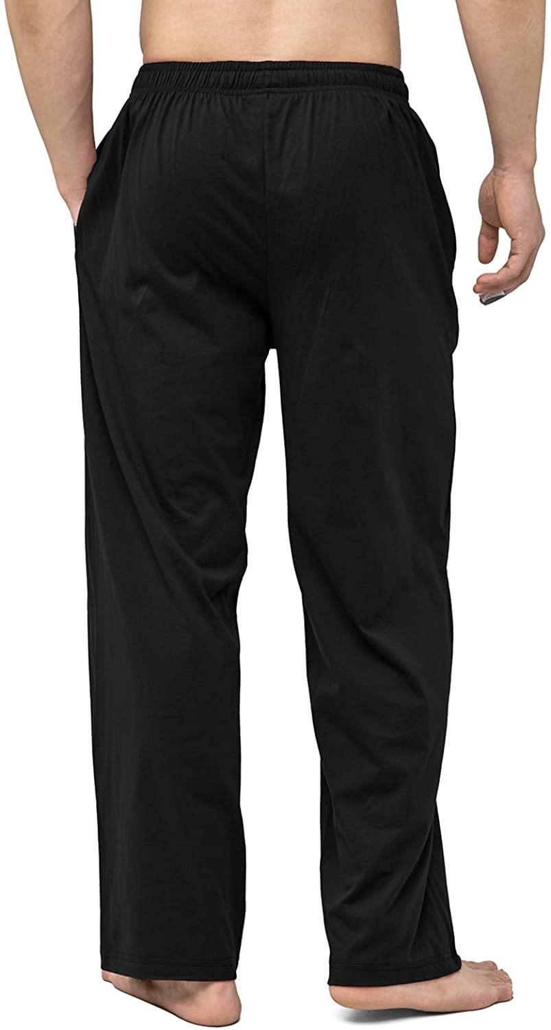 Bintangor Men's Sleep Pajama Pants 100% Cotton Knit Elastic Waistband Lounge Wear Long