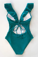 
                        
                          Muat gambar ke penampil Galeri, CUPSHE Women's V Neck One Piece Swimsuit Ruffled Lace Up Monokini
                        
                      