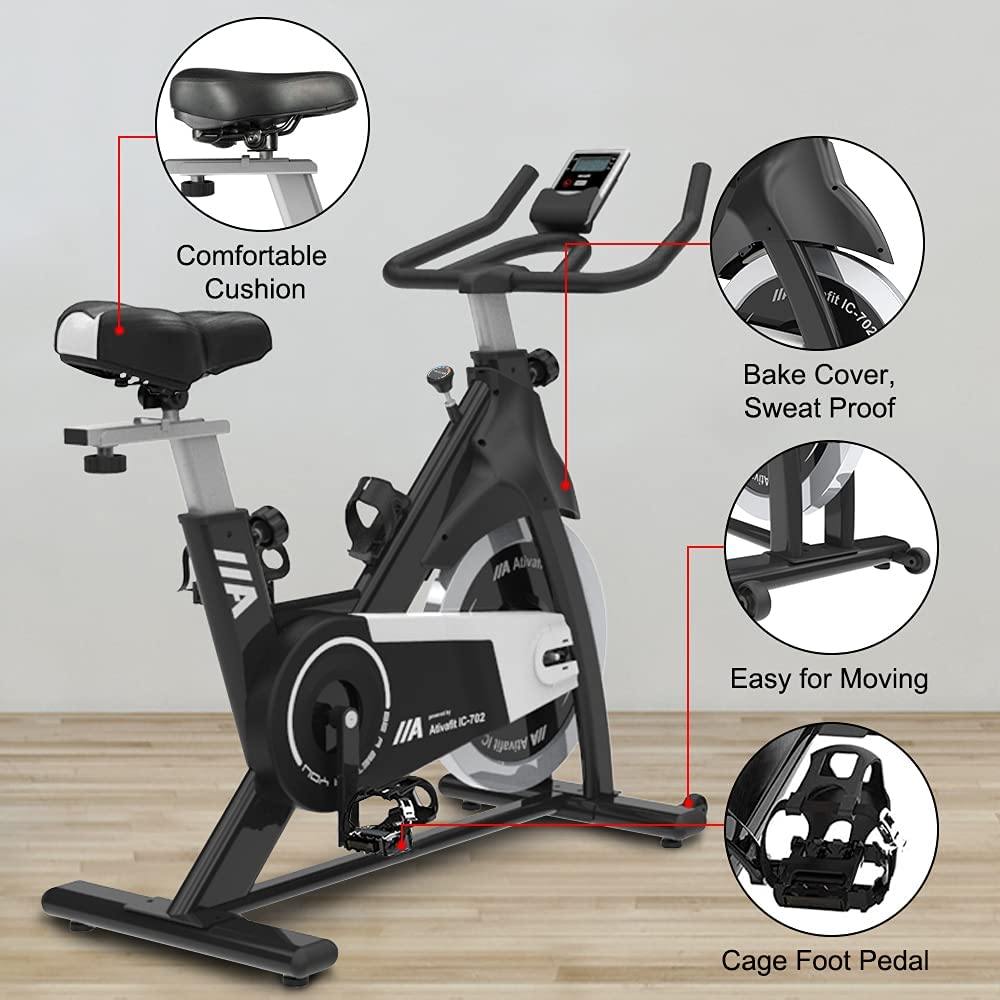 Ativafit Exercise Bike Stationary Indoor Cycling Bike 35 lbs Flywheel Belt Drive Workout Bicycle Training LCD Monitor - JOY2ESpree