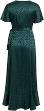 
                        
                          Load image into Gallery viewer, Miessial Women's Summer Chiffon V Neck Ruffle Maxi Dress Polka Dot Long Beach Wrap Dress
                        
                      