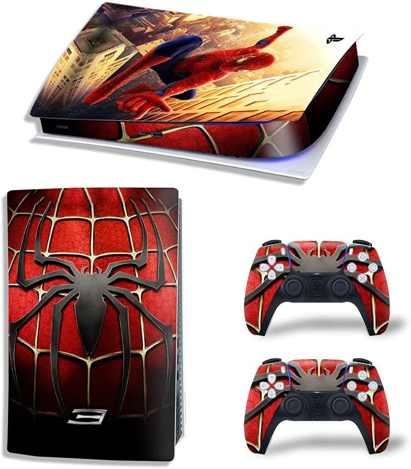 Mmoptop PS5 Skin for Playstation 5 Disc Version Console and Controller Vinyl Cover Skins Wrap - Black Pan-Ther - JOY2ESpree