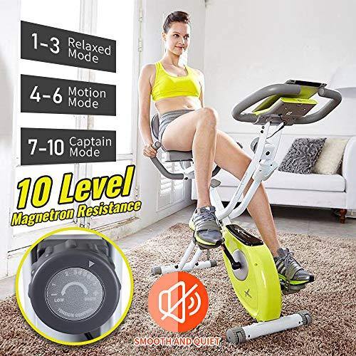 leikefitness LEIKE X Bike Ultra-Quiet Folding Exercise Bike, Magnetic Upright Bicycle with Heart Rate,LCD Monitor and easy to assemble 2200 (YELLOW) - JOY2ESpree