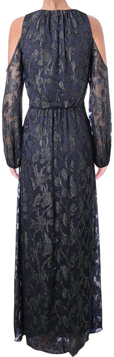 Ralph Lauren Womens Burnout Cold Shoulder Gown Dress