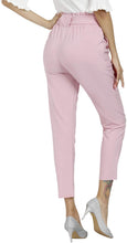 
                        
                          Load image into Gallery viewer, Freeprance Women's Pants Casual Trouser Paper Bag Pants Elastic Waist Slim Pockets
                        
                      