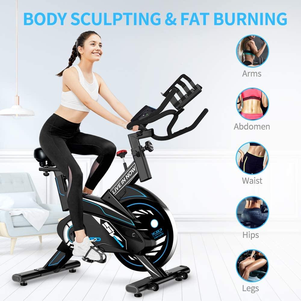 pooboo Exercise Bike, Indoor Cycling Bike Stationary Belt Drive - JOY2ESpree