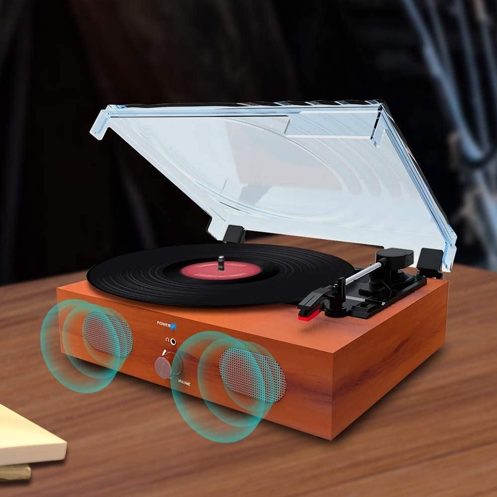Record Player-13 in 1 Turntable with Speakers Vinyl Recording LP Bluetooth USB TF Card FM Radio Aux Input RCA Line Out and Headphone Jack - JOY2ESpree