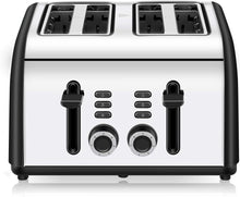 
                        
                          Cargar imagen en el visor de la galería, Toaster 4 Slice, CUSINAID 4 Wide Slots Stainless Steel Toasters with Reheat Defrost Cancel Function, 7-Shade Setting, Blue - JOY2ESpree
                        
                      