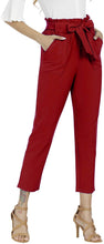 
                        
                          Load image into Gallery viewer, Freeprance Women's Pants Casual Trouser Paper Bag Pants Elastic Waist Slim Pockets
                        
                      