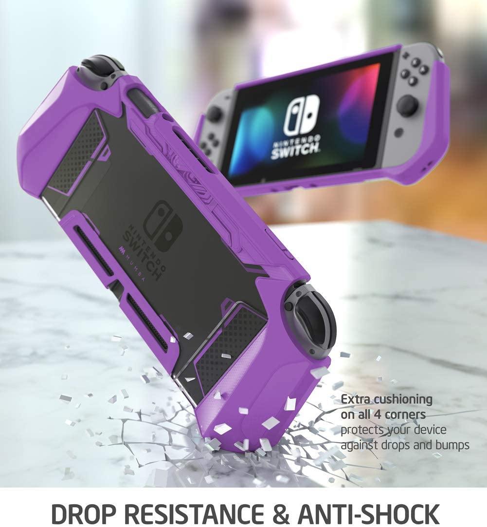 Mumba Dockable Case Compatible for Nintendo Switch, [Blade Series] TPU Grip Protective Cover Case with Ergonomic Design and Comfort Grip (Clear) - JOY2ESpree
