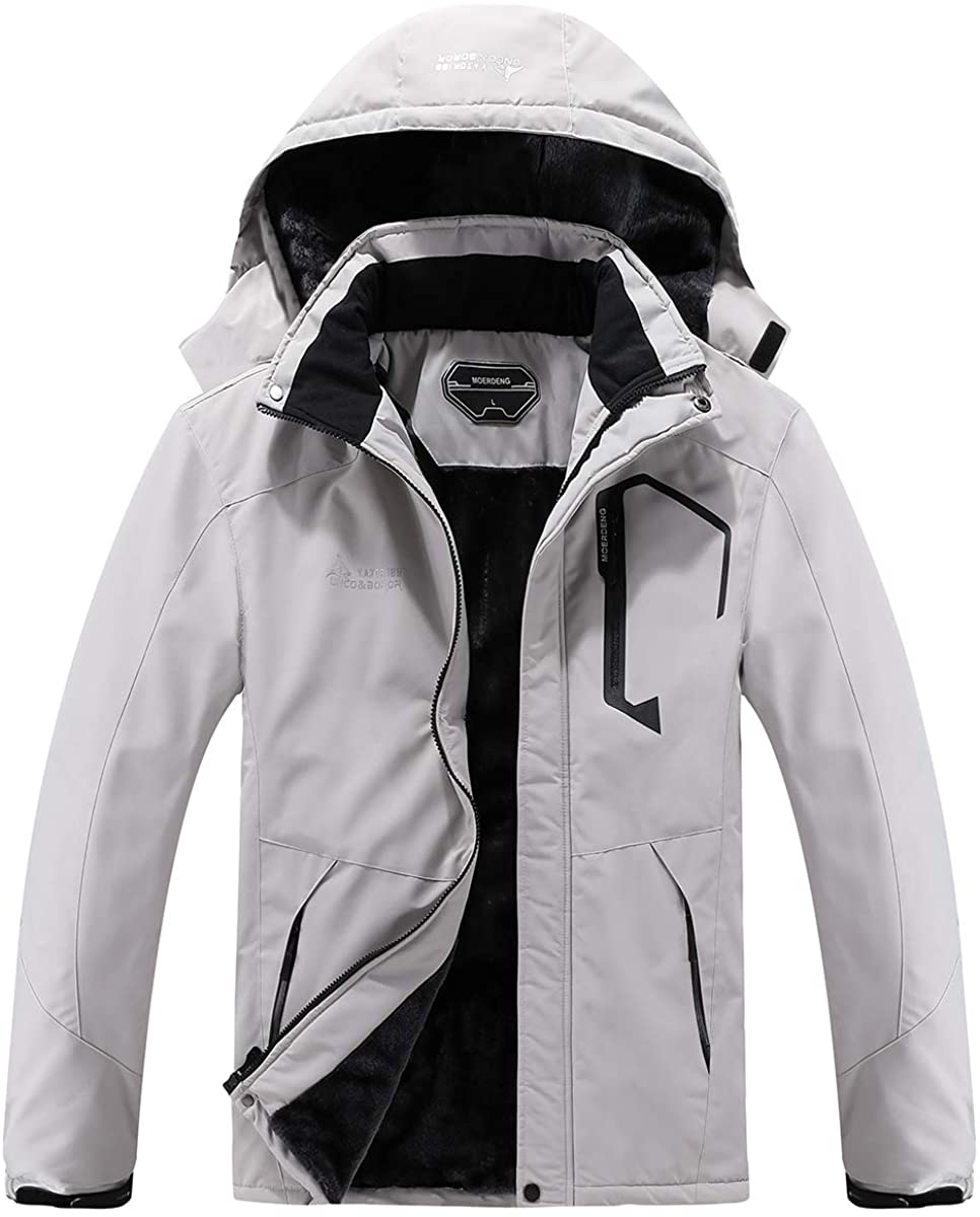 MOERDENG Men's Waterproof Ski Jacket Warm Winter Snow Coat Mountain Windbreaker Hooded Raincoat Snowboarding Jackets