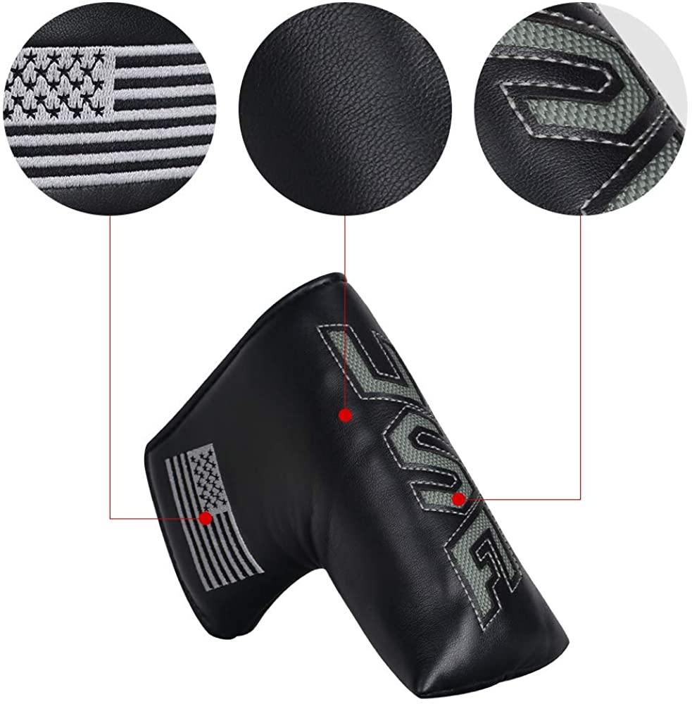 Big Teeth Golf Blade Putter Cover Head Covers Club Protector Magnetic Bar Closure USA Pattern for Scotty Cameron Taylormade Odyssey - JOY2ESpree